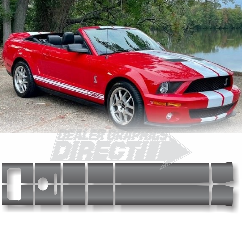 Mustang Convertible Stripes Dual 10-inch Graphics for 2005-2009 GT 500