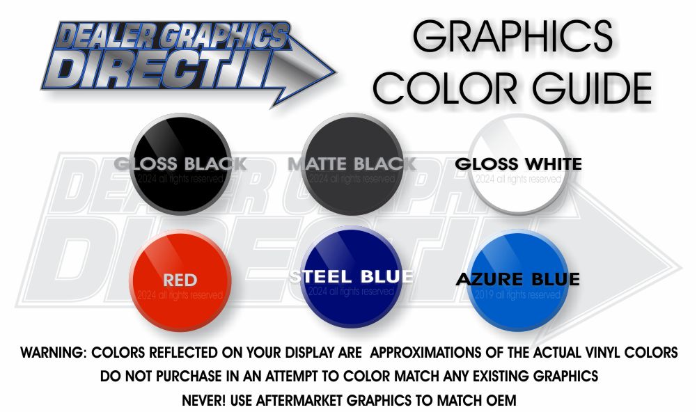 Dealer Graphics Direct Stripes and Graphics Color Chart