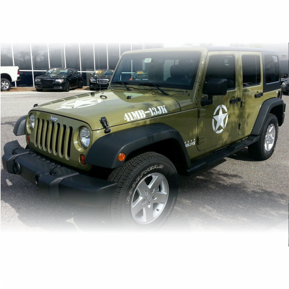 Show your patriotism Jeep Military Star Willys Logo Decal Set