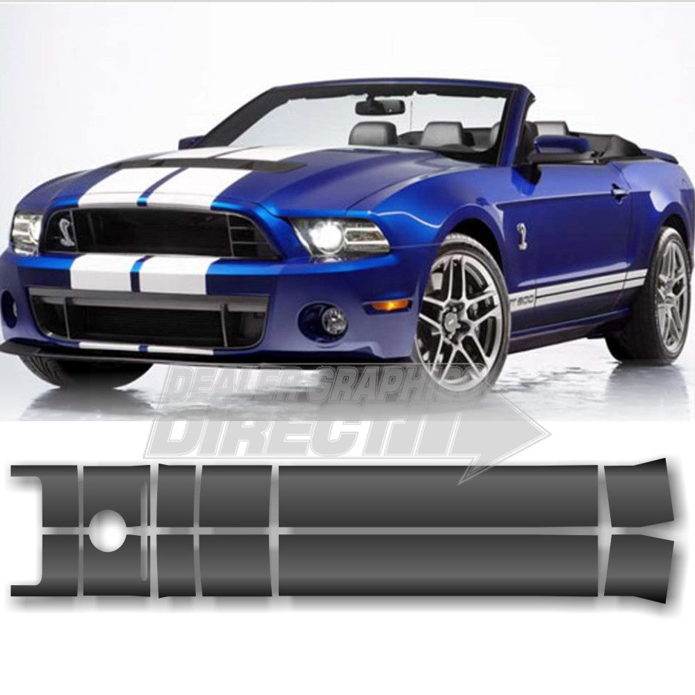 GT500 Mustang Convertible Stripes Shelby Style Dual Graphics for 2010 - 1012 Mustang Models