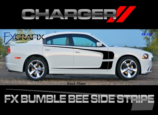 2011 - 2014 DODGE CHARGER BUMBLE BEE HOCKEY SCALLOP BODY STRIPE KIT