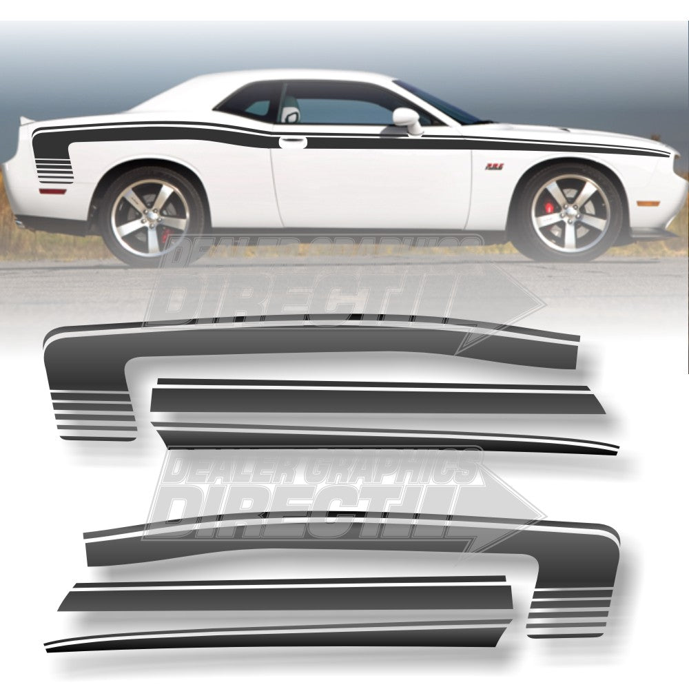 Dodge Challenger Custom Hockey Stripes Strobe Effect