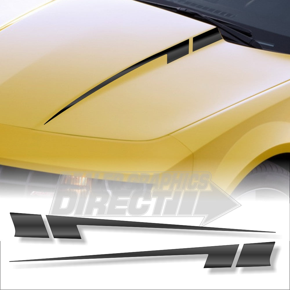Chevrolet Camaro OEM COPO Style Cowl Hood Spears
Hood Spear stripes for Camaro Hood Cowl Accent
Precision cut graphics fit 2010 - 2013 CAMARO Models.