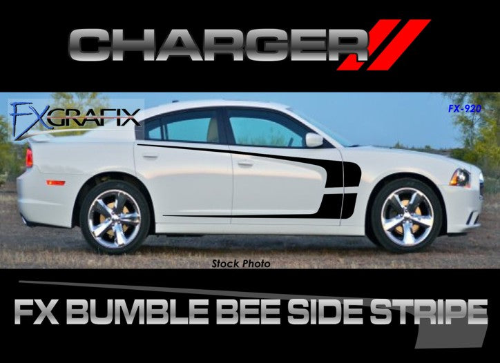 Side Scallop Bumblebee C-Stripes Exclusive Dodge Charger Bumblebee Stripes Perfect fit Hockey Style