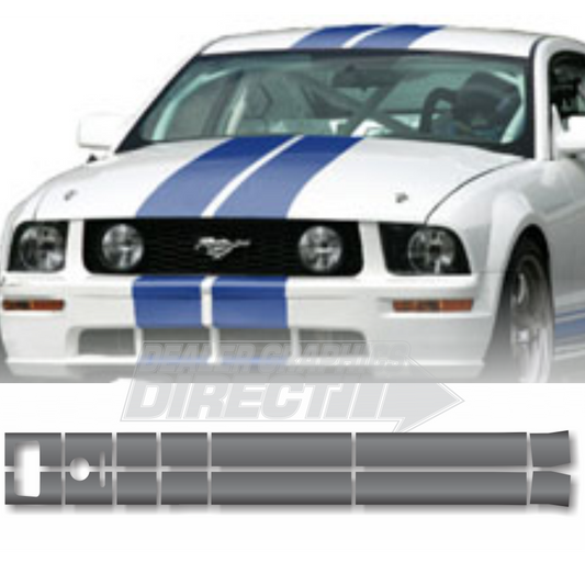 Mustang Le Mans Stripes for 2005 2006 2007 2008 2009 Mustangs After Market Le Mans Replacement Stripes GT GT-500 OEM Style Mustang Rockers Options