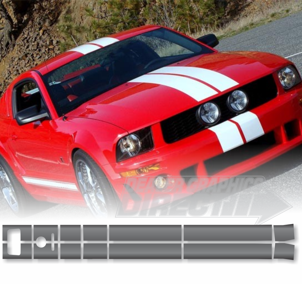 Dual 6" Roush Racing Stripes for 2005 2006 2007 2008 2009 Top Choice to Buy Factory Style Roush Mustang Replacement Stripes for Restoration Enthusiasts 