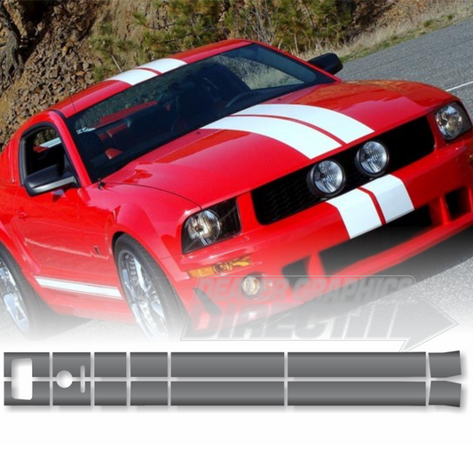 Dual 6" Roush Racing Stripes for 2005 2006 2007 2008 2009 Top Choice to Buy Factory Style Roush Mustang Replacement Stripes for Restoration Enthusiasts