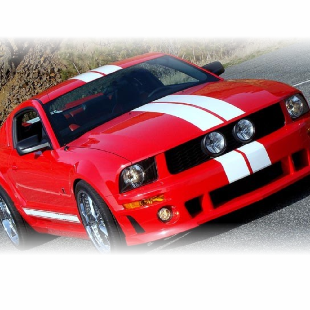 Dual 6" Roush Racing Stripes for Ford Mustang 2005 Roush 2006 2007 2008 2009 Top Choice to Buy Roush Mustangs Factory Style Replacement Stripes for Restoration Enthusiasts 