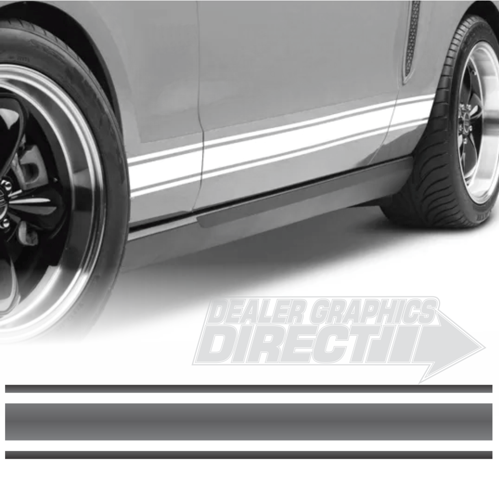 Mustang Rally Racing Rocker Stripes for All Year Mustangs After Market Replacement Stripes 