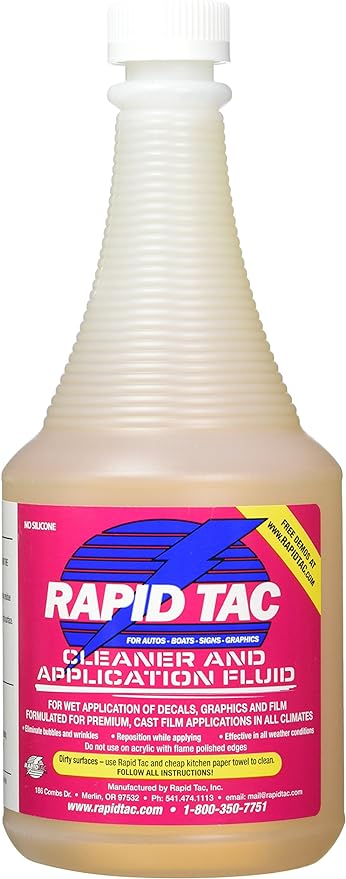 Installers Number One Choice for Installing Automotive Stripes, Graphics and Decals Rapid Tac Application Fluid is the top brand to buy