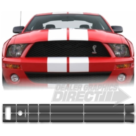 Mustang Dual 10" Rally Shelby Style Stripes Replacement Graphics 