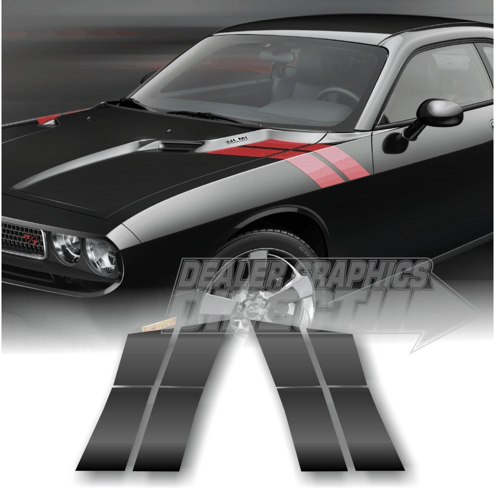 Dual Hash Hood Fender Stripes Challenger 